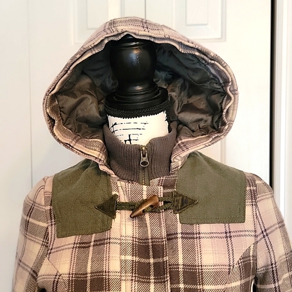 Billabong Plaid Peacoat, Sz XS - Picture 3 of 8